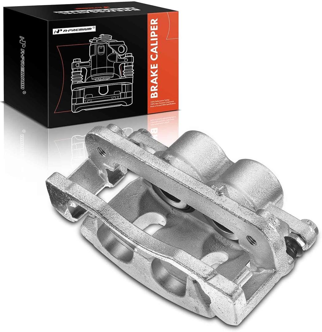 A-Premium Disc Brake Caliper Assembly Compatible with Cadillac, Chevy and GMC Models - Escalade, Silverado 1500, Avalanche, Suburban, Express, Sierra, Yukon XL and more - Front Driver