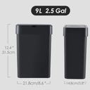 ELPHECO Bathroom Trash Can with Lid 2.5 Gallon Motion Sensor Slim Garbage Can Small Touchless Trash Bin Bathroom Decor 9.5 Liter Smart Waste Basket for Bedroom, Living Room, Toilet (Black)