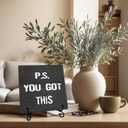 2 x Funny Office Decor, P.S. You Got This Sign with Stand, Cute Desk Decor, Inspirational Gifts for Women Men, Family Friends Colleagues, Funny Wooden Signs for Office Desk Accessories-B10