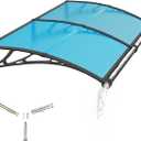 Window Awning for Door Entrance,24x32in Polycarbonate Cover Front Door Outdoor Patio Awning Canopy, UV, Rain & Snow Protection for Porch, Patio, Balconies(Transparent) 60x80cm