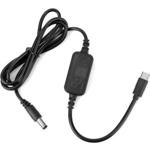 Baby Car Camera USB Powered Adapter, Durable Copper Baby Car Camera Monitor DC5521 to USB C Tape- C Cable Cord Adapter Practical Accessories for Vehicle Supports Cigarette Lighter Port Only(Black)