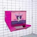Metal Small Animal Feeder with Lid, Heavy Duty Feeder, Large Capacity Food Dispenser, Great for Rabbits, Guinea Pigs, Chinchillas and Other Small Animals. (4.6 inch, Purple)