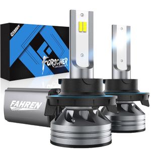 FAHREN H13/9008 LED Bulb, Ultra Brightness, Real 1:1 Size Canbus Ready Wireless Plug and Play, 6500K White Fog Light Bulbs, Cooling Fan, 70000H Lifespan, Pack of 2