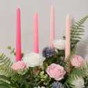 12pk 10" Classic Taper Candles, Pink Shades, 7-8 Hours Long Burning, Unscented Tall Candlesticks
