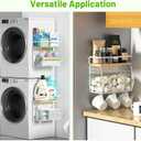 Ofiray-home Magnetic Fridge Shelf with Wood Lid, Fruit Potato Onion Storage Bins, Pantry Organizers, Large Container Spice Rack for Refrigerator, Kitchen Counter, Cabinet (2, White)