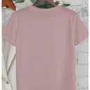 SweatyRocks Women's Plus Size Bling Rhinestone T Shirts Short Sleeve Crew Neck Y2K Tops Dusty Pink X-Large Plus (Pink, XL)
