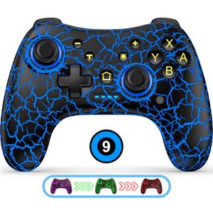 Wireless Switch Controller for Nintendo Switch/Switch 2/Lite/OLED Controller, Switch Controller with a Mouse Touch Feeling on Back Buttons, Extra Switch Pro Controller with Wake-up,Programmable, Turbo Function (Black-lightning Light)