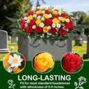 Wocst Headstone Flower Saddle,Large Artificial Cemetery Flowers for Grave Artificial Roses Daisy Saddle for Cemetery Headstone (Yellow)