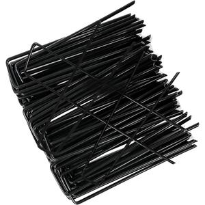 Garden Stakes 6" U 50 Pack,Heavy-Duty 11-Gauge Steel Ground Pins & Landscape Spikes for Securing Weed Barrier Fabric, Lawn Sod, Tarps, Netting, and Irrigation Tubing - Galvanized Rust-Resistant