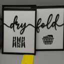 3D Wood Laundry Room Wall Decor, 36" x 16" Framed Laundry Room Wall Art, 3D Laundry Signs for Room Decor (Ready to Hang, Set of 3, Framed)