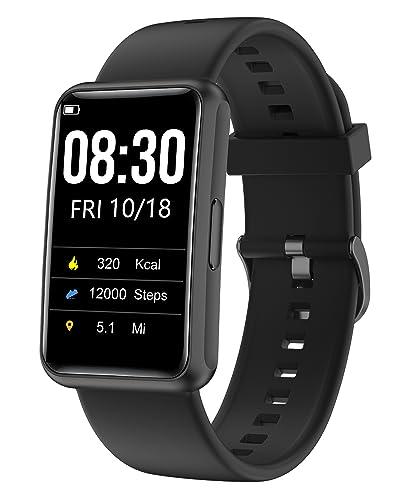 Cloudpoem Fitness Tracker No Bluetooth No APP/Phone Required, Fitness Watch for Men Women Parents Pedometer Watch with Sleep Tracker Steps Counter Alarm Clocks IP68 Waterproof (Black)