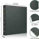 LETVPVOW Vintage Hardback 3 Ring Binder 1 Inch, Professional Leather Binder 3 Ring, Three Ring Binders Fits 8.5" x 11", D Ring Binders for Photo Album, Home, School and Office Supplies- Dark Green