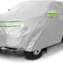 All Weather Universal Car Cover, Waterproof Snow Proof UV Proof Scratch Proof Bird Droppings Proof with Driving Cab Zipper, Fit for Pickup Truck Body Length 213" to 237" - Silvery