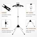 Adjustable 33-63 Inch Garment Steamer Stand with Rotating Hanger Foldable Ironing Rack for Mannequin Torso for Retail Vendors Clothes Garment