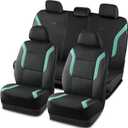 Skechers Memory Foam Car Seat Covers, Air Cool Mesh Thick Seat Covers, Car Seat Protector Full Sets, Airbag Compatible, Automotive Comfort Protection for Most Cars,Vans,Trucks, SUVs,Green