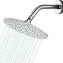6 Inch Round Rain Shower head, High Flow Stainless Steel Rainfall Shower Head, High Pressure Design (Chrome)