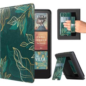 CoBak Case with Stand for Kindle Paperwhite 12th Gen 2024 Released (7") & Kindle Colorsoft Signature Edition - Durable PU Leather Cover with Auto Sleep Wake, Card Slot, Hand Strap Feature