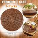 Round Rattan Placemats Set of 6 Boho 15 Inch Plastic Wicker Woven Table Mats Rattan Charger Plates Washable Non Slip Place Mats for Dinner Table Setting Rustic Brown Wedding Party Decoation