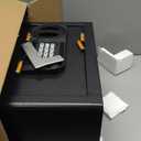 1.2 Cubic Feet Small Fire Safe Box for Home, Fireproof Lock Box, Security Money Safe with Digital Keypad, Spare Keys and Removable Shelf, Personal Home Safes for Money, Jewelry, ID Documents