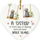 8 x Funny Sister Christmas Ornament 2025 - Cute Soul Sister Gifts for Women, Ceramic Ornament for Christmas Tree Decorations, Unique Far Away Sister Presents, Birthday Gifts for Sisters Bestie