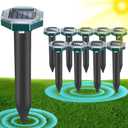 10 Pack Mole Repellent Solar Powered Snake Repellent for Yard- Ultrasonic Pest Repeller Gopher Rodent Rat Mouse Groundhog Skunk Chipmunk Vole Remover for Lawns Garden Yard Outside(10)