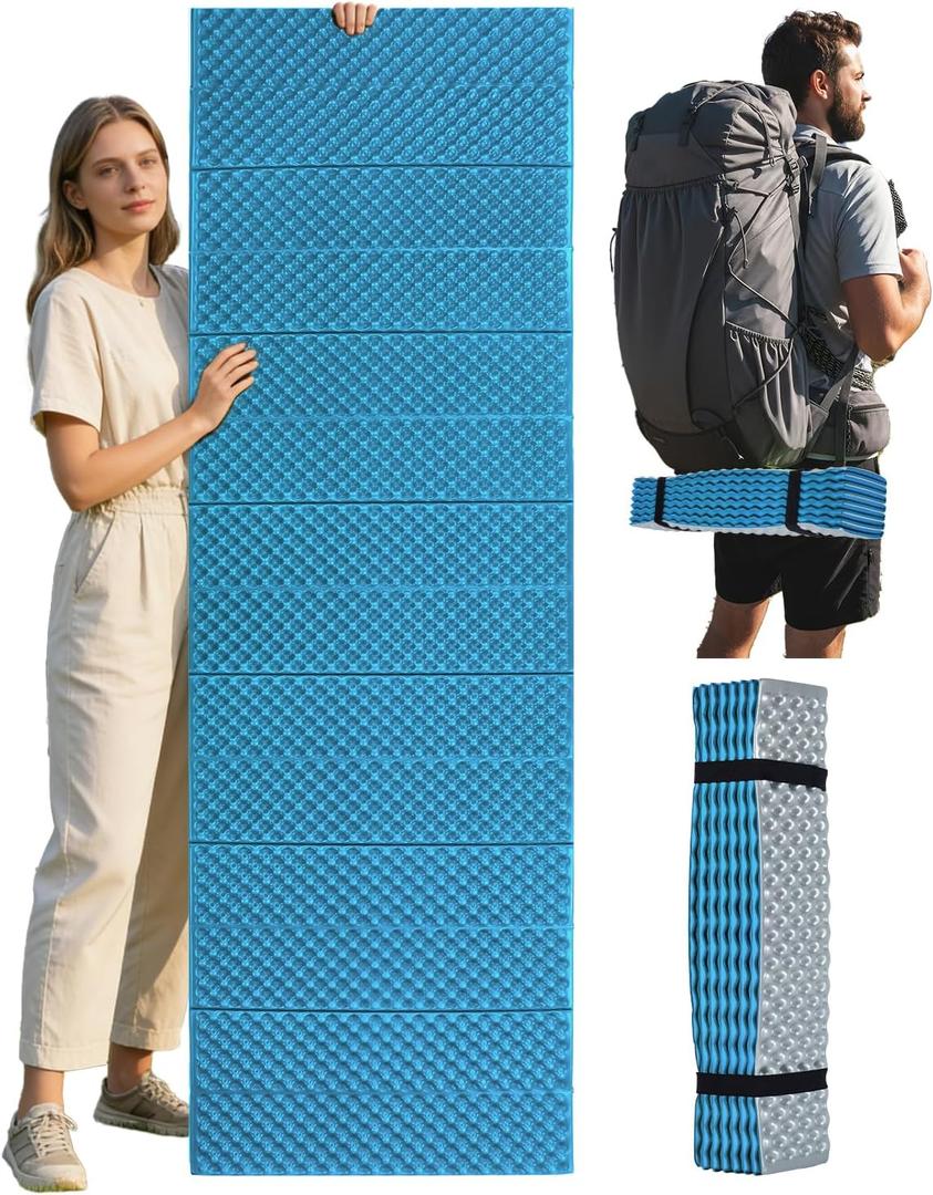 Abahub Foldable Foam Camping Sleeping Pad | Waterproof Soft Foam Matress for Adults, Ultralight Wide Pad for Outdoor Backpacking, Picnic, Yoga