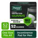 Depend Guards Incontinence Pads for Men, Maximum Absorbency, 52 Count