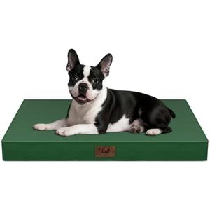Tail Stories Outdoor Dog Bed for Small Dogs, Waterproof Dog Crate Bed for Medium Dogs Cats, Orthopedic Egg Crate Foam Pet Bed with Washable Removable Oxford Cover, Dark Green