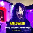 Scary Mask for Women, Horror Crying Woman Mask with Wigs, Halloween Costumes Mask, Quality Latex Full Head Mask, Ideal for Halloween Scary Costumes Cosplay Dance Masquerade Party One Size Fit Most