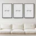 Large Framed Gold Abstract Geometric Wall Art for LIving Room, 3 Piece Modern Canvas Prints Paintings Artwork for Walls, Minimalist Black White Gold Pictures for Hallway Office Wall Decor 24x36 Inch, 24" W x 36" H x 3Pcs