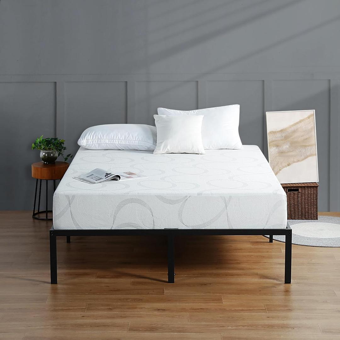 Olee Sleep 9 Inch Multi-Layered I-Gel Infused Memory Foam Mattress, Queen, White