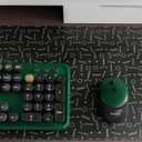 x UBOTIE Colorful Wireless Keyboard and Mouse, Full-Sized Office Keyboard with Typewriter Flexible Keys, 2.4GHz Dropout-Free Connection, Wrist Rest, Optical Mouse for PC Laptop(Black Green)