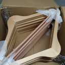 HOUSE DAY Wooden Hangers 30 Pack, Solid Wood Clothes Hangers with Non Slip Pant Bar, Heavy Duty Wooden Coat Hanger for Closet, Smooth Finish Wood Hangers for Shirts, Suits Jackets, Dress, Natural