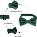 Alizeal Mens Tuxedo Bow Tie, Hanky and Cufflinks Set (#1-178-dark Green)