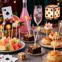 2 x 200Pcs Dice Cocktail Picks,4.7 Inch Casino Poker Toothpicks for Las Vegas Night Decorations Bunco Night Party Supplies,Style C