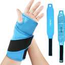 Wrist Ice Pack Wrap for Carpal Tunnel Relief, Gel Ice Packs for Injuries Reusable for Wrist Hand Foot Ankle Knee Leg Pain, Hot Cold Compress Therapy Bandage Surgery Recovery Gifts Men Women (Blue)
