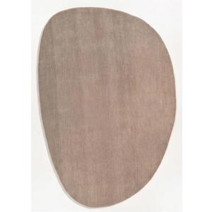 Restoration and Renovation Modern Oval Shape Wool Rug - Irregular Shaped with Soft and Cozy Texture - Ideal for Living Room, Bedroom and More (Dusty Taupe, 4x6 Feet)
