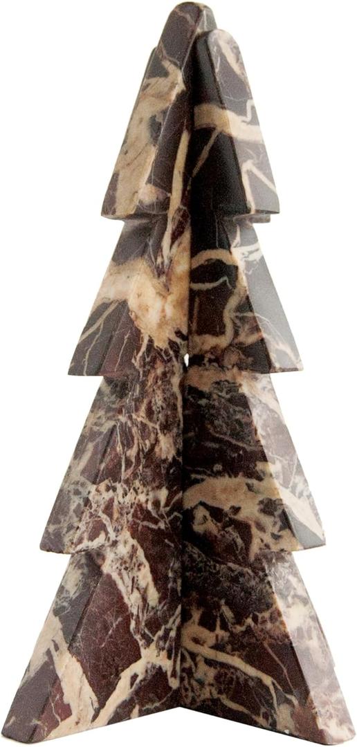 Creative Co-Op Interlocking Marble Tree Decor, Red