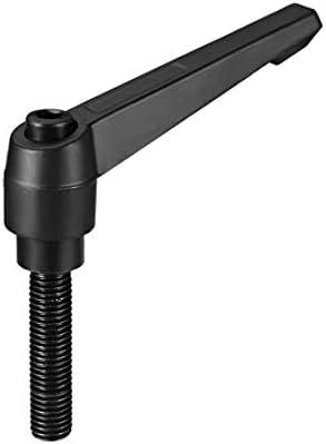 Pack Of 2 uxcell M12 x 50mm Handle Adjustable Clamping Lever Thread Push Button Ratchet Male Threaded Stud Knobs Quick Release Screw Handles Bolts with Locking Lever Black