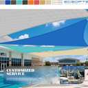 ECOOPTS 14'x14' HDPE Sun Shade Sail Rectangle Canopy Shades for Outdoor Patio Pergola Cover Blockage 95% UV Resistant(Beige)