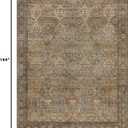Bavni Washable Rug 9x12 Area Rug for Living Room Bedroom Dining, Washable Vintage Print Carpet, Ultra-Thin Chenille Low Pile Lightweight Rug with Non Slip Backing, Warm Taupe