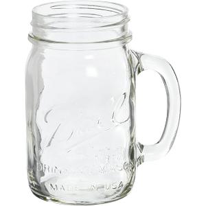 Mason Glass Drinking Jars with Handle 16 oz.