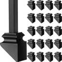 Funrous 24 Pack Iron Baluster Shoes Stair Flat Shoe with Screw for 1/2 Inch, Square Iron Balusters Wrought Spindles for Staircase Slant Shoes with Screw, Satin Black