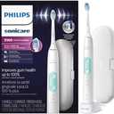 Philips Sonicare ProtectiveClean 5100 Rechargeable Electric Toothbrush, with Pressure Sensor, 3 Cleaning Modes, SmarTimer and QuadPacer, 14-Day Battery Life, Travel Case, White, Model HX6857/11