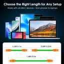 chubbycable Color Block Chubby 240W Short USB C Cable Power Bank Fast Charging Cable Silicone Charger Cord Compatible with iPhone 17-15 Series iPad, Blue+Green, Type-C to Type-C, 0.82FT