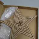 Vercraft 5 Pcs Farmhouse Star Table Decorations Lighted Star Wooden Table Sign Burlap Rope Boho Rustic Tabletop Centerpieces for DIY Crafts Fireplace Shelf Tiered Tray Home Decor