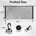 Premium Dual-Layer Nylon Cargo Net-Adjustable Elastic Trunk Storage Net with Hook-Cargo Net for Pickup Truck Bed for SUVs, Cars, and Trucks(35.4x15.7 Inch)