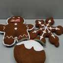 Chunful 3 Pcs Christmas Gingerbread Pillows Gingerbread Men Snowflake Pudding Shaped Plush Throw Pillows Cute Christmas Decoration for Xmas Winter Holiday Party Sofa Bed Couch Cushion Home Decor Gift