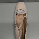 ATHMILE Mary Jane Shoes Women Ballet Flats Shoes for Women Slip on Comfortable Dressy Adjustable Strap for Work Office Business Casual (8, Beige)