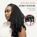 EINAEY Curly V Part Wig, Afro V Part with Curly Ends 24 Inch T30, Synthetic V Part Wig Kinky Curly Wear and Go Glueless Wig for Black Women
